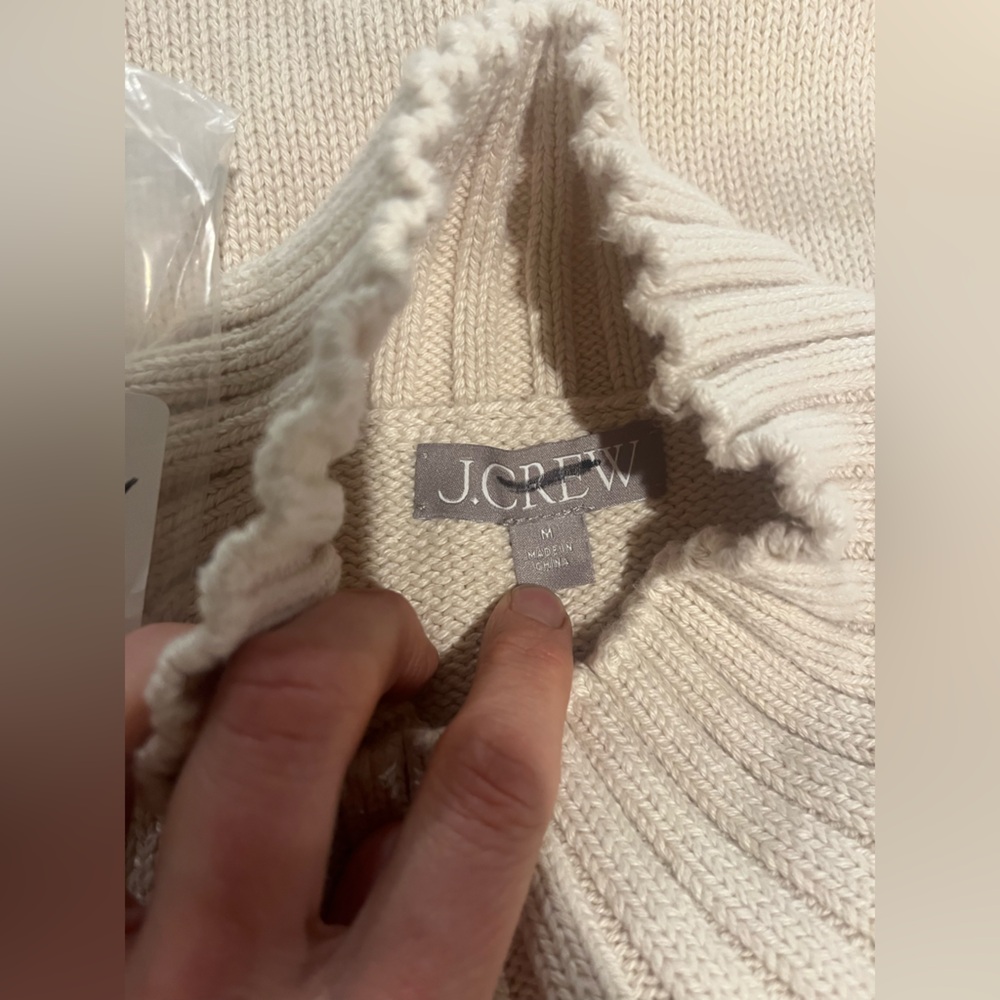 J.Crew Cotton turtleneck sweater in pale bone - Picture 10 of 10